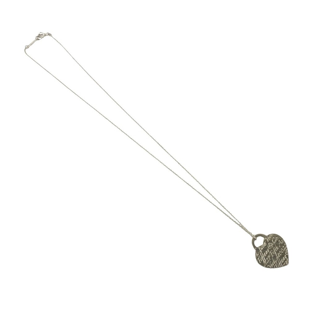 TIFFANY&Co. Tiffany Vintage Notes Heart Tag Necklace, Sterling Silver 925, Ac...